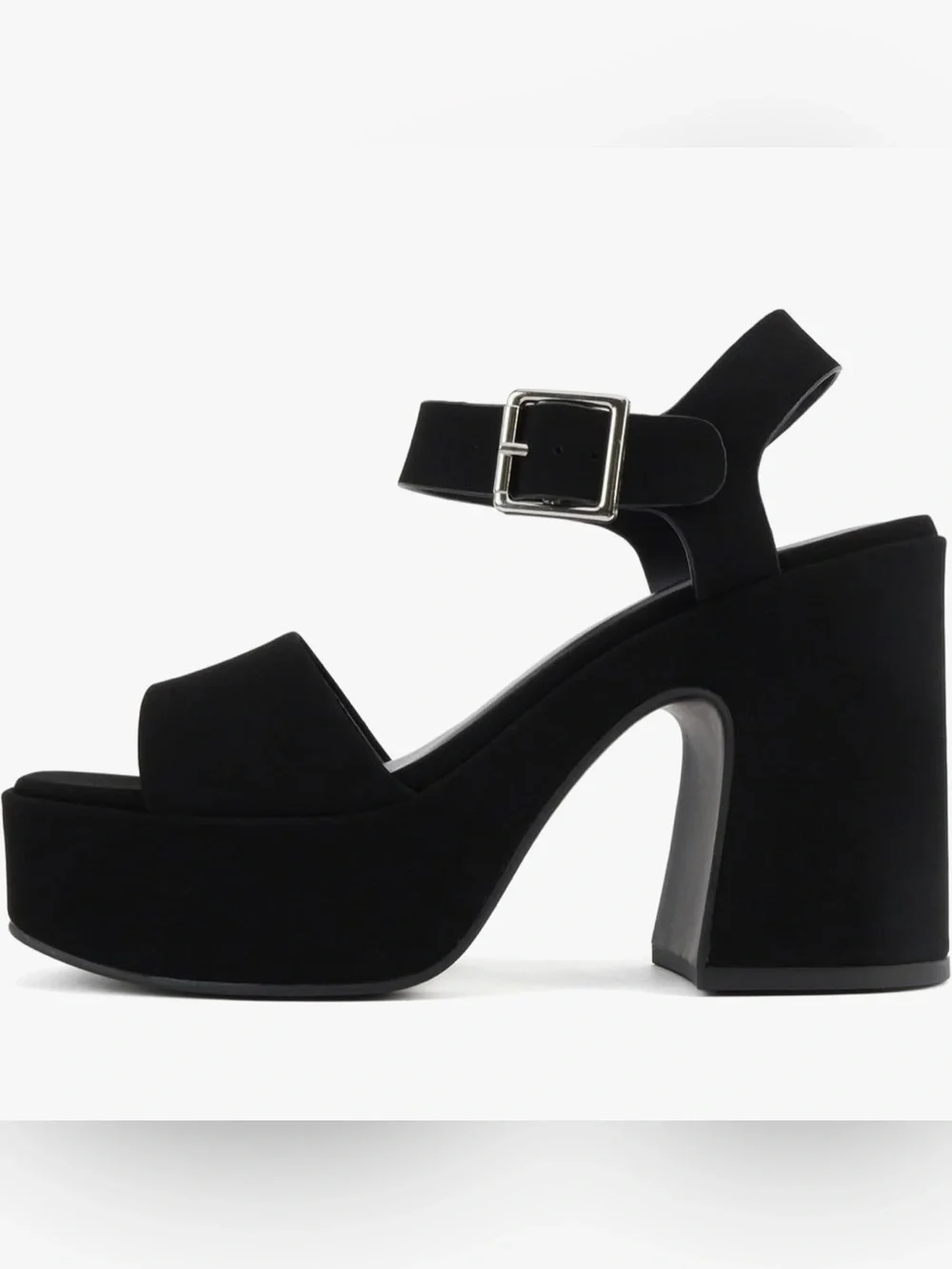 Soda New Launch Black Platform Chunky High Heeled Size 10 Sandal #Lux-SH-1 - Picture 6 of 9